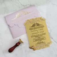 Gold Mirror Acrylic Invitation Card Wedding Supplies Slap-up Invitation Card